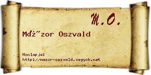Mázor Oszvald névjegykártya