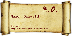 Mázor Oszvald névjegykártya